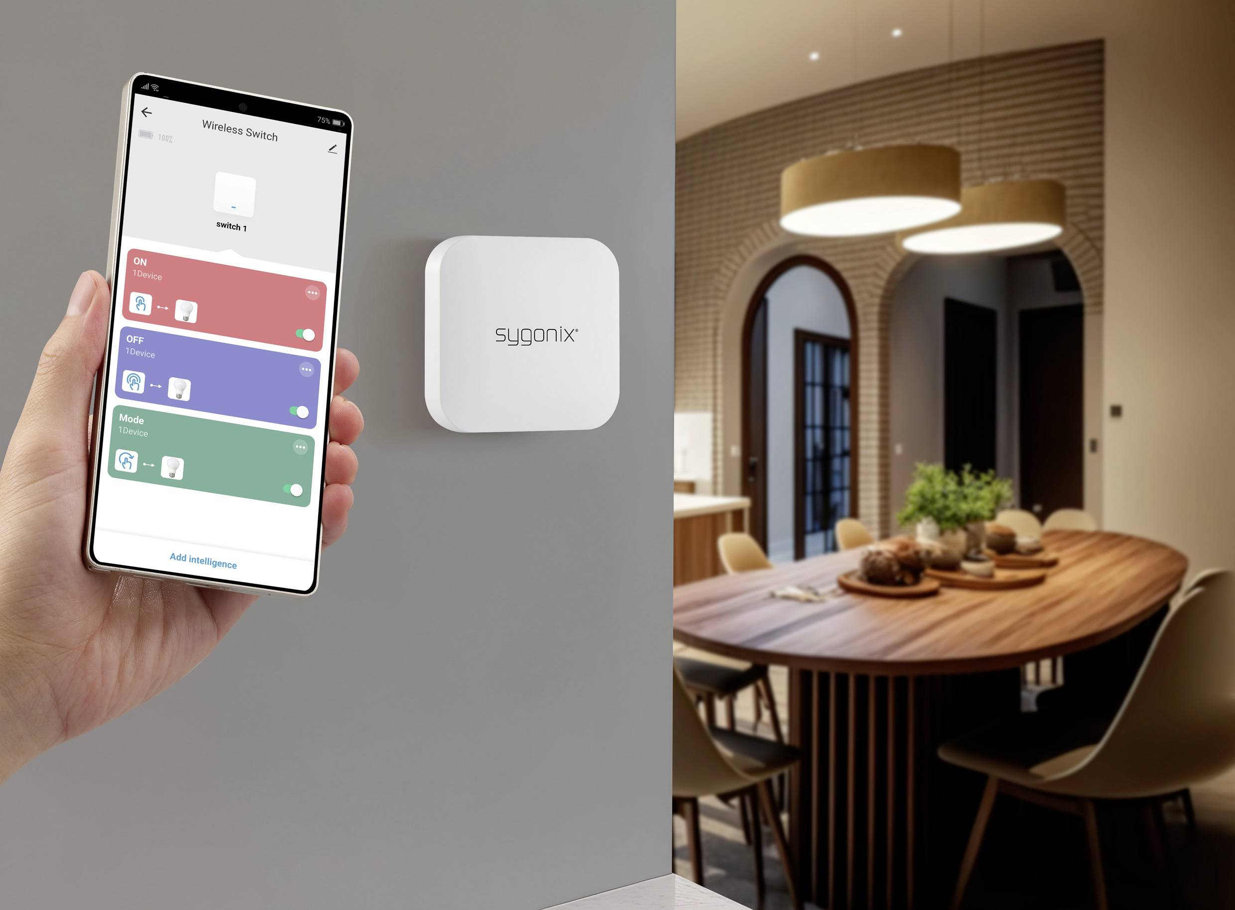 Sygonix SY-6811316 Bouton-poussoir blanc Smart Mini Switch-6
