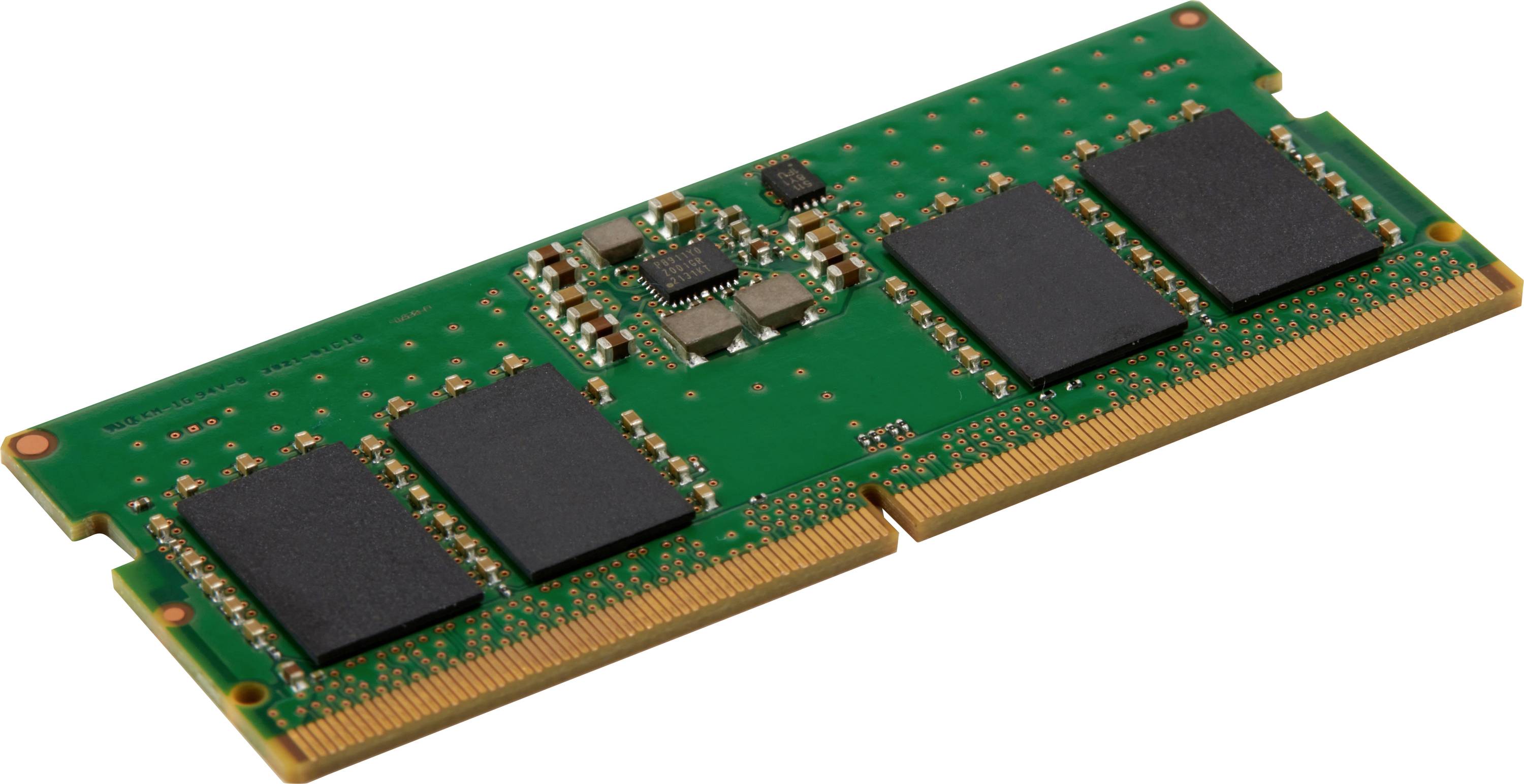 Un module RAM vert avec plusieurs puces noires dessus, important pour le stockage temporaire de données dans les ordinateurs.