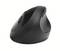 Une souris d'ordinateur verticale ergonomique noire avec une molette de défilement, conçue pour réduire la fatigue du poignet.