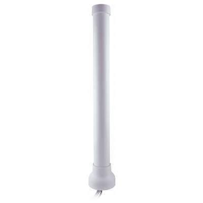 Objet cylindrique blanc à surface lisse, avec un fin câble à sa base.