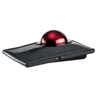 Une souris trackball ergonomique avec une boule rouge, adaptée à la navigation précise sur ordinateur sans mouvement de souris traditionnel.