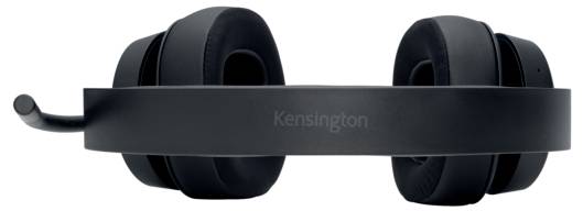 Casque Kensington noir avec microphone, présenté de face.