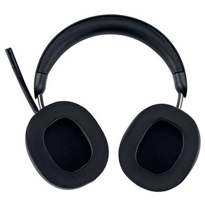 Casque audio noir circum-auriculaire avec microphone intégré, idéal pour le gaming et l'écoute musicale.