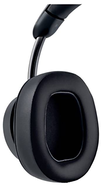 Casque audio noir Over-Ear, présentant un coussin d'oreillette doux. Idéal pour un son de haute qualité et un confort optimal lors de l'écoute de musique.