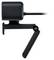Une webcam noire présentée de côté, avec son câble et son socle ajustable, adaptée pour être fixée sur des écrans ou des surfaces.
