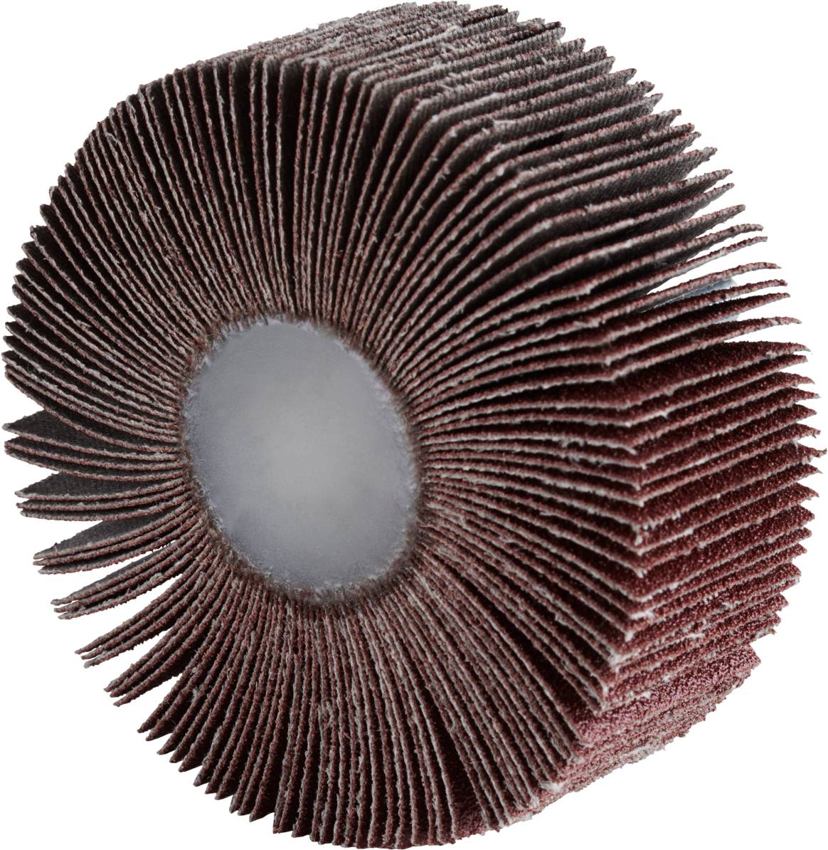 Disque abrasif à lamelles abrasives disposées radialement en forme d'anneau, souvent utilisé dans l'industrie pour les travaux de polissage et de meulage.