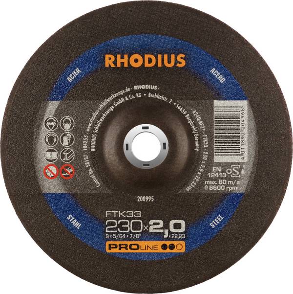 Rhodius FTK33 200995 Jeu de disque à tronçonner  25 pc(s) acier