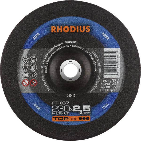Rhodius FTK67 202410 Jeu de disque à tronçonner  25 pc(s) acier