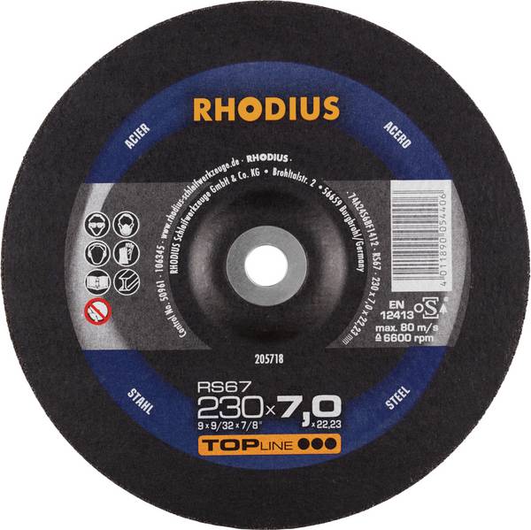 Rhodius 205718 RS67 Disque à ébarber   acier 10 pc(s)