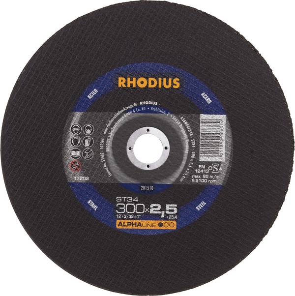 Rhodius ST34 201510 Disque à tronçonner  10 pc(s) acier