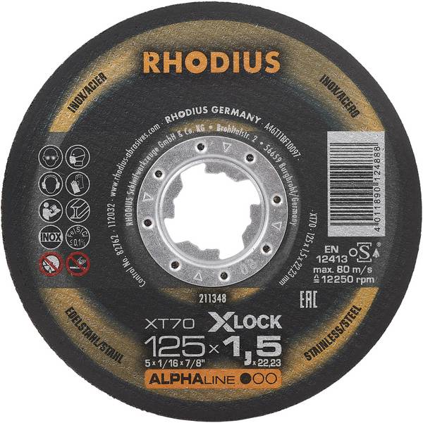 Rhodius XT70 X-LOCK 211348 Disque à tronçonner  25 pc(s) acier inoxydable, acier