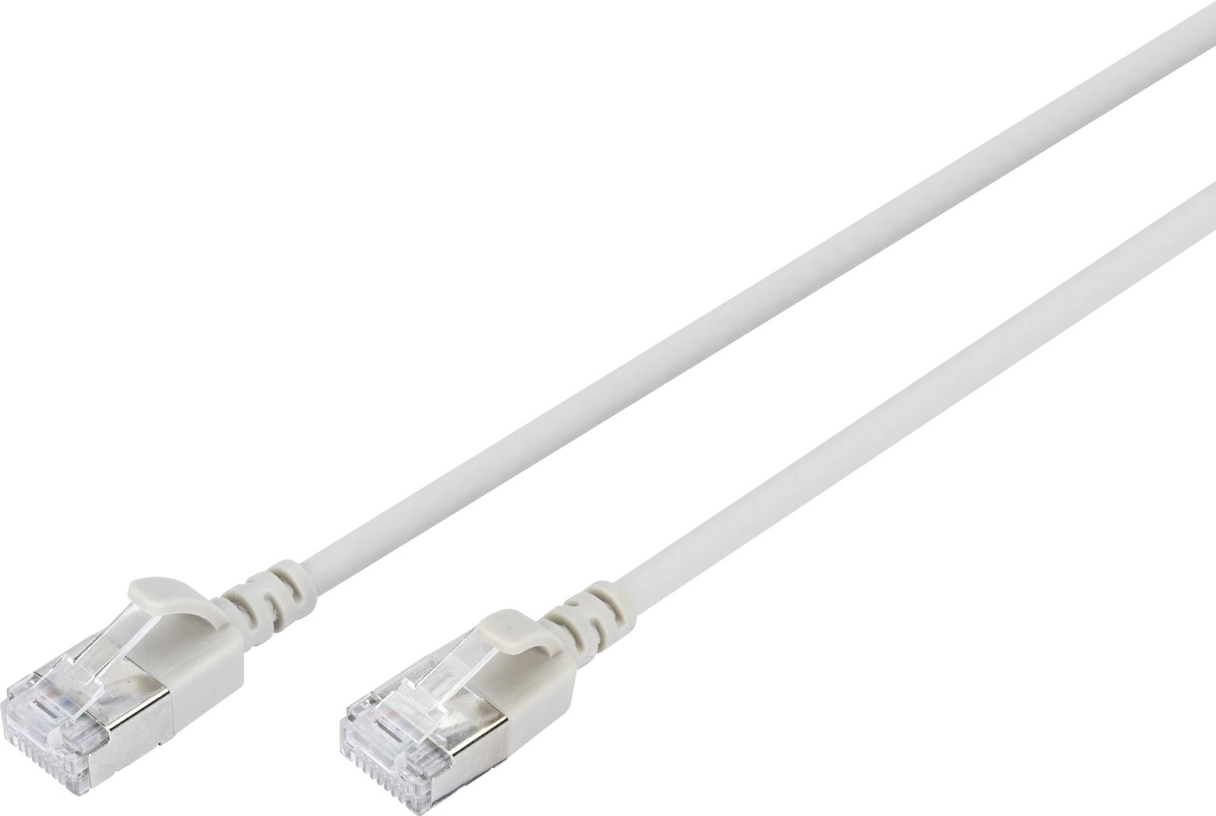 Digitus DK-1632-A-003S RJ45 Câble réseau, câble patch CAT 6a F/FTP 0.3 m gris code couleur, blindé, multifilaire, avec m
