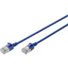 Digitus DK-1632-A-003S-B RJ45 Câble réseau, câble patch CAT 6a F/FTP 0.3 m bleu code couleur, blindé, multifilaire, avec manchon de protection contre les pliages 1 pc(s)