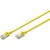 Digitus DK-1632-A-010S-Y RJ45 Câble réseau, câble patch CAT 6a F/FTP 1 m jaune code couleur, blindé, multifilaire, avec manchon de protection contre les pliages 1 pc(s)