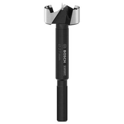 Un foret Forstner de marque Bosch, d'un diamètre de 27 mm, adapté aux travaux de précision sur le bois.