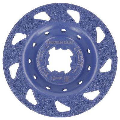 Disque abrasif bleu portant le texte « BOSCH EXPERT » et ses spécifications au centre. Adapté pour des travaux de ponçage robustes sur métal.