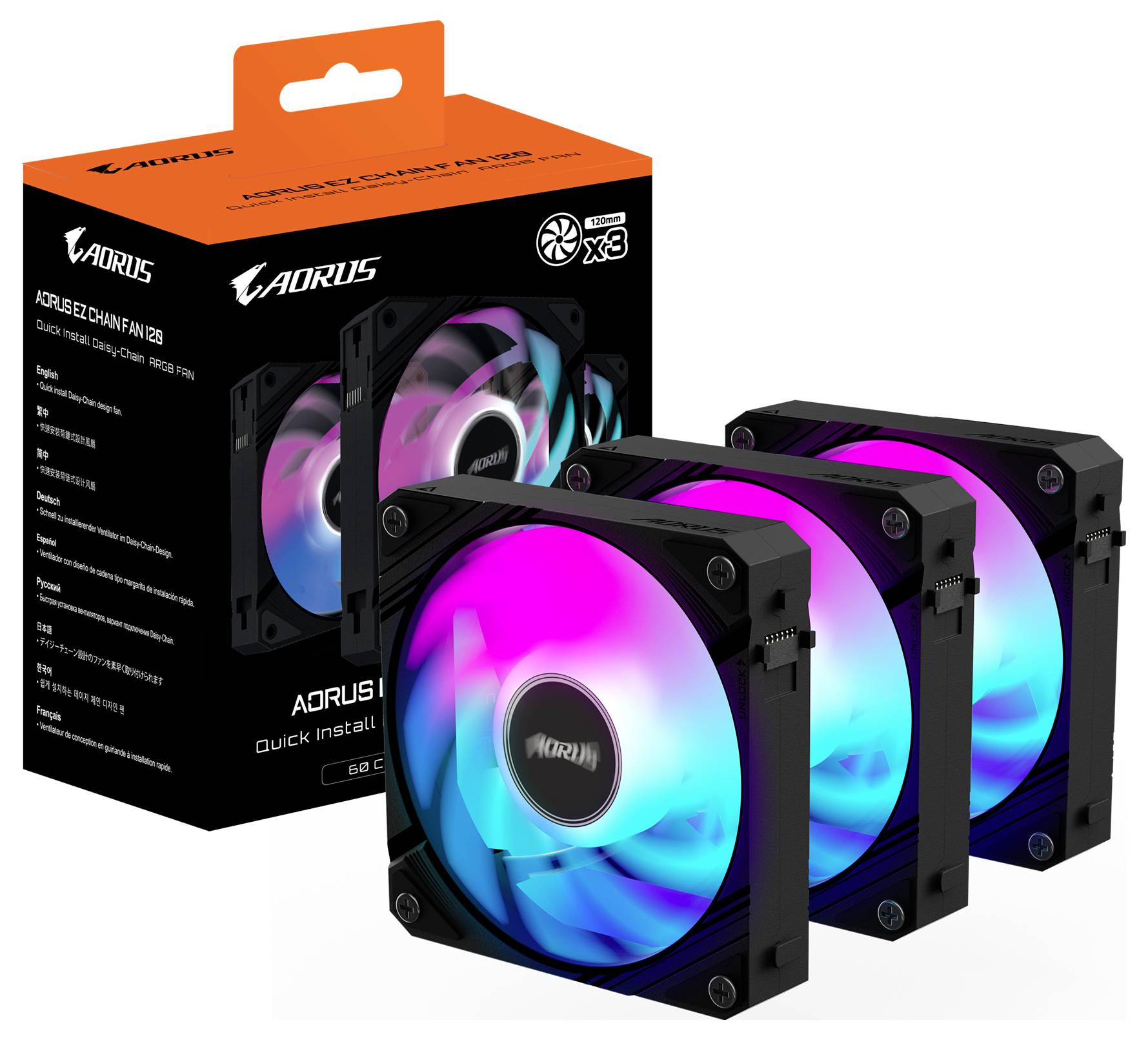 Gigabyte GP-ECFAN1203 Ventilateur pour PC noir (l x H x P) 120 x 25 x 120 mm-6