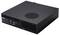 Mini-PC compact noir avec plusieurs ports USB et prises audio à l'avant, adapté aux applications nécessitant peu d'espace.