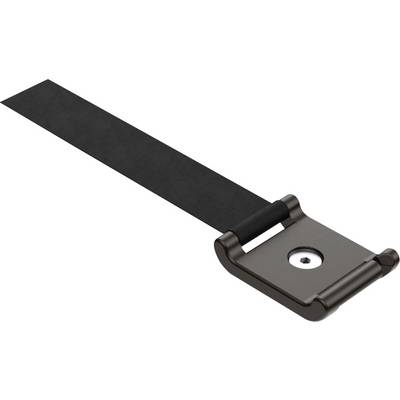 Support d'angle métallique plat avec bande noire.
