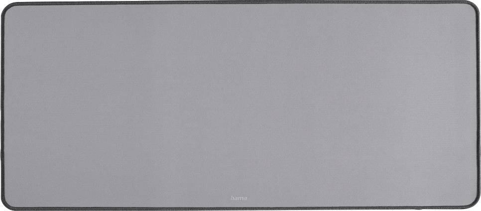 Tapis de souris rectangulaire gris vu de dessus. Design épuré sans motif ni logo.