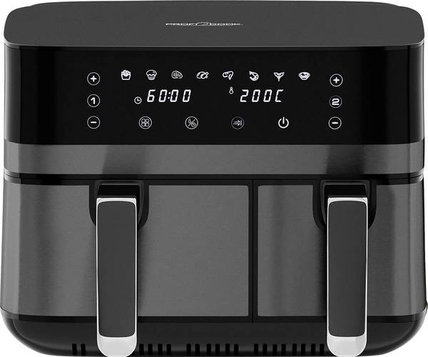 Profi Cook PC-FR 1295 H Friteuse à air chaud 9 l 2700 W 2 thermostats séparés noir, inox