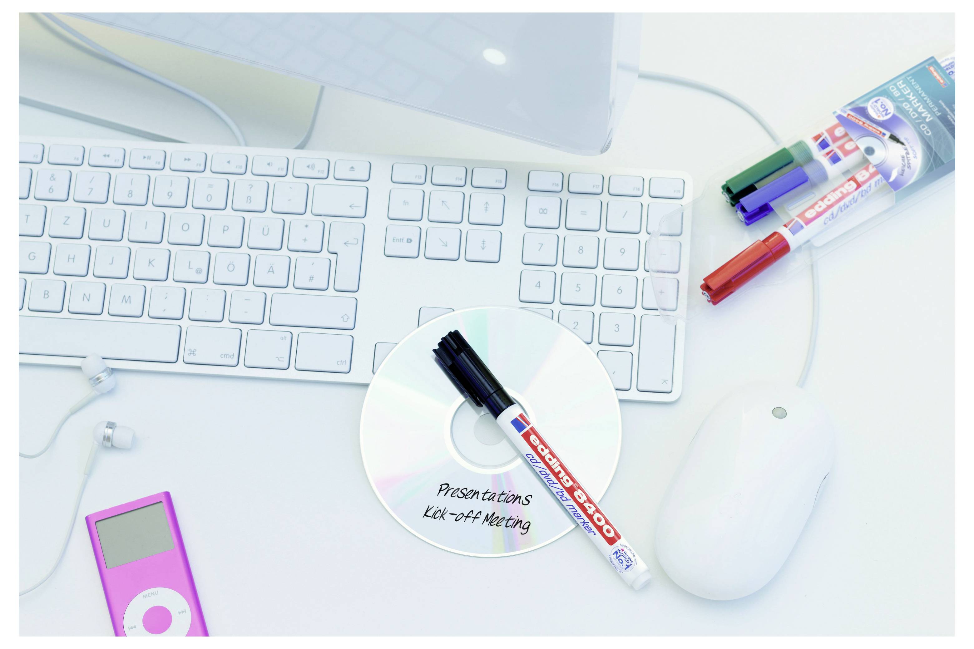 Edding EDDING - 8400 CD-Marker farbsortiert 0.5 - 1.0 mm 4 St. 4-8400-4-2 Marqueur à CD/DVD noir, vert, rouge, bleu 0.5 -3