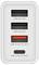 Chargeur USB à quatre ports : deux USB-A (10 W chacun), un USB-A QC 3.0 (18 W) et un USB-C PD 3.0 (20 W).