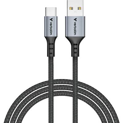 Câbles USB-C et USB-A avec gaine tressée, en argent et noir. Adaptés pour le transfert de données et la charge.