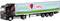 Camion avec l'inscription 'Zentis', décoré de fraises. Texte : 'Conscient. Naturel. Zentis.' et message écologique sur le côté.