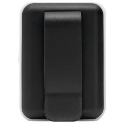 Clip rectangulaire noir, probablement destiné à être fixé sur une ceinture ou un sac.