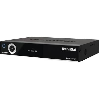 Un enregistreur numérique Technisat noir avec connexion HDMI et affichage 'Das Erste HD'. Appareil destiné à la réception de programmes télévisés.