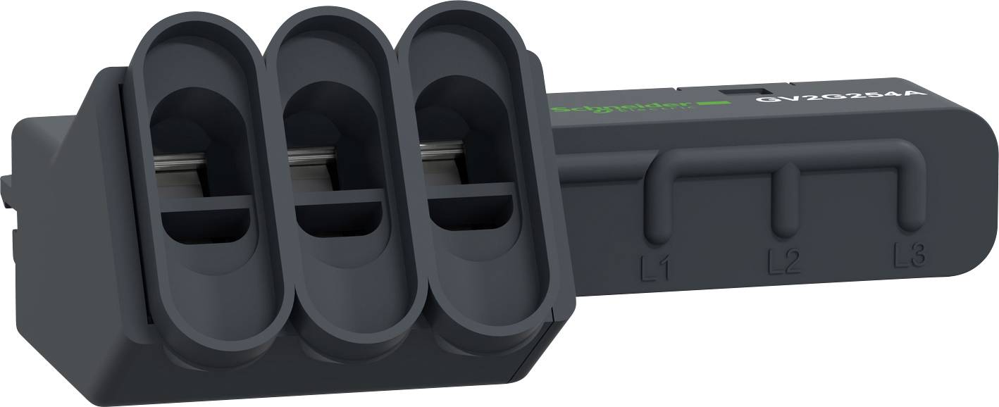 Module de connexion électrique triphasé noir avec les étiquettes 'L1', 'L2', 'L3'. Principalement destiné aux applications industrielles.