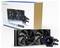 Chieftec Iceberg Dark 240 AIO-watercooling présenté avec deux grands ventilateurs et l'unité de pompe avant l'emballage.