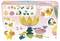 Kit de bricolage de jouets avec 19 pièces. Contient des figurines d'animaux colorées et des pétales à assembler. L'emballage présente des modèles finis.