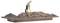 Une figurine miniature se tient sur un rocher, tenant un appareil jaune et scannant le sol.