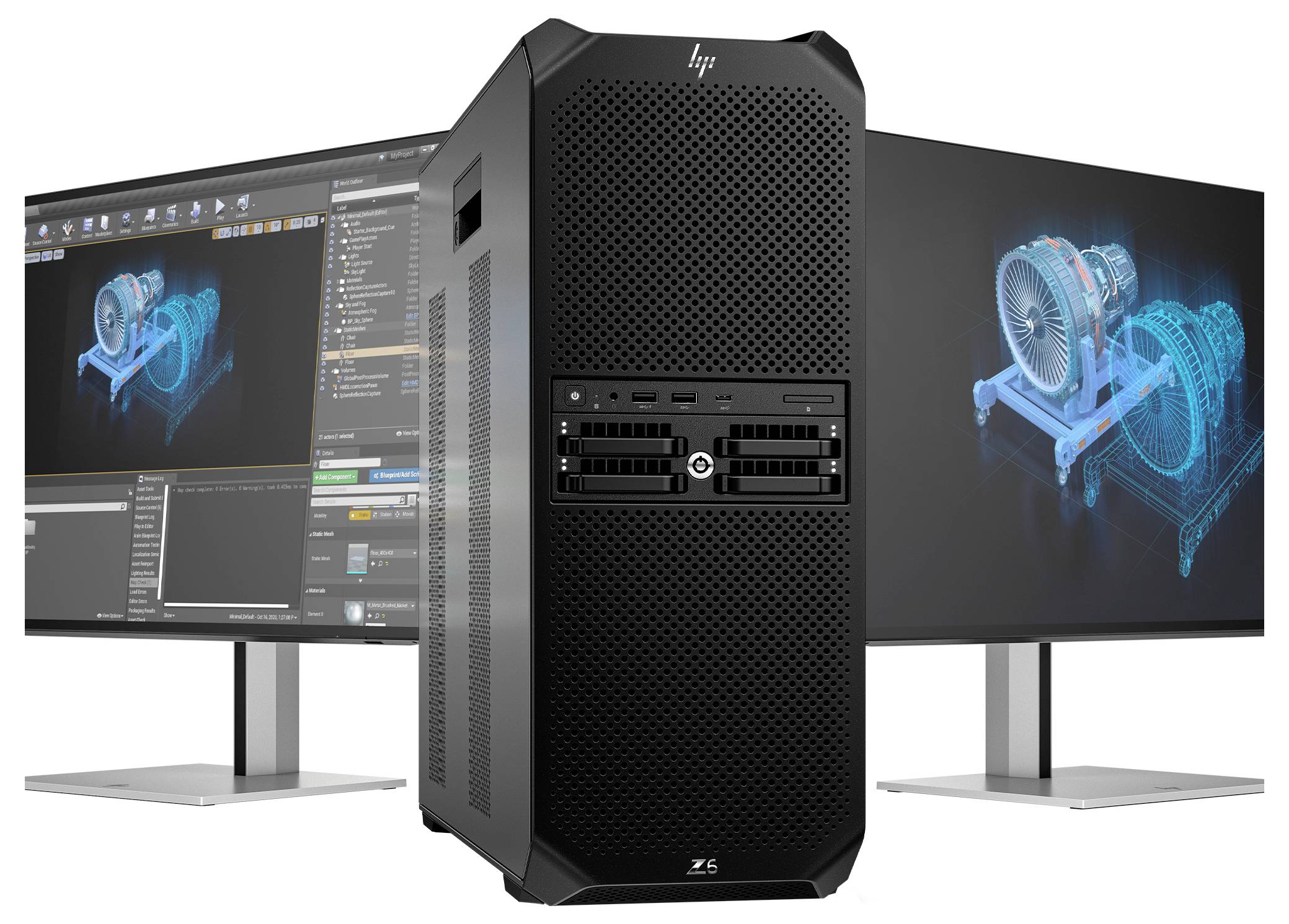 HP Station de travail Z6 G5 Tower AMD Ryzen Threadripper Pro 7955WX 5.1 GHz 64 GB RAM 2 TB SSD 82F95ET-2
