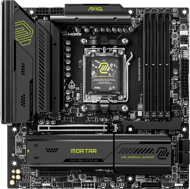 MSI 7E61-001R Carte mère Socket (PC) AMD® AM5 Facteur de forme (détails) Micro-ATX Chipset de la carte mère AMD® B850-0