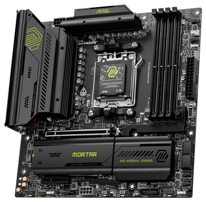 MSI 7E61-001R Carte mère Socket (PC) AMD® AM5 Facteur de forme (détails) Micro-ATX Chipset de la carte mère AMD® B850-1