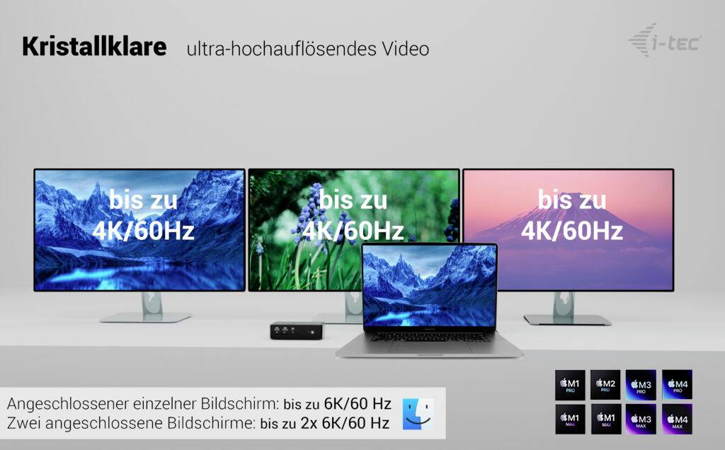 i-tec Station d'accueil USB4® / Thunderbolt™ 4 Thunderbolt5 Quattro Display Docking Station + Power Delivery 140W-10