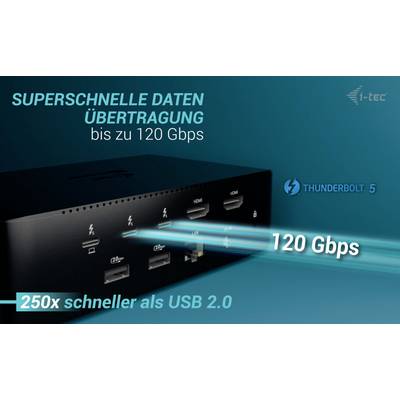 i-tec Station d'accueil Thunderbolt™ 5 Thunderbolt 5 Quattro Display Docking Station + Power Delivery 140W-14
