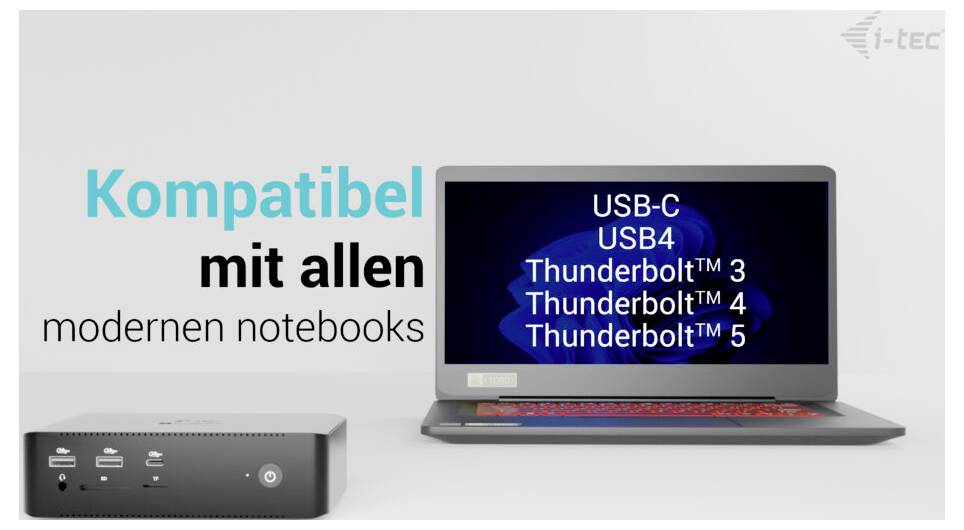 i-tec Station d'accueil USB4® / Thunderbolt™ 4 Thunderbolt5 Quattro Display Docking Station + Power Delivery 140W-3