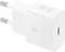 Un adaptateur de chargement rapide blanc USB-C avec l'étiquette « Charge Super Rapide » et un graphique d'« Efficacité Énergétique » sur le côté.