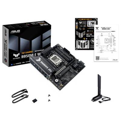 Asus TUF B850M-E Carte mère Socket (PC) AMD® AM5 Facteur de forme (détails) Micro-ATX Chipset de la carte mère AMD® B850-7