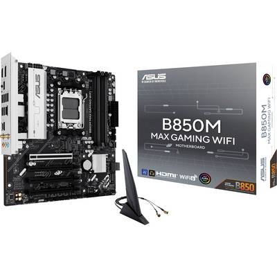 Asus B850M MAX Carte mère Socket (PC) AMD® AM5 Facteur de forme (détails) Micro-ATX Chipset de la carte mère AMD® B850-0