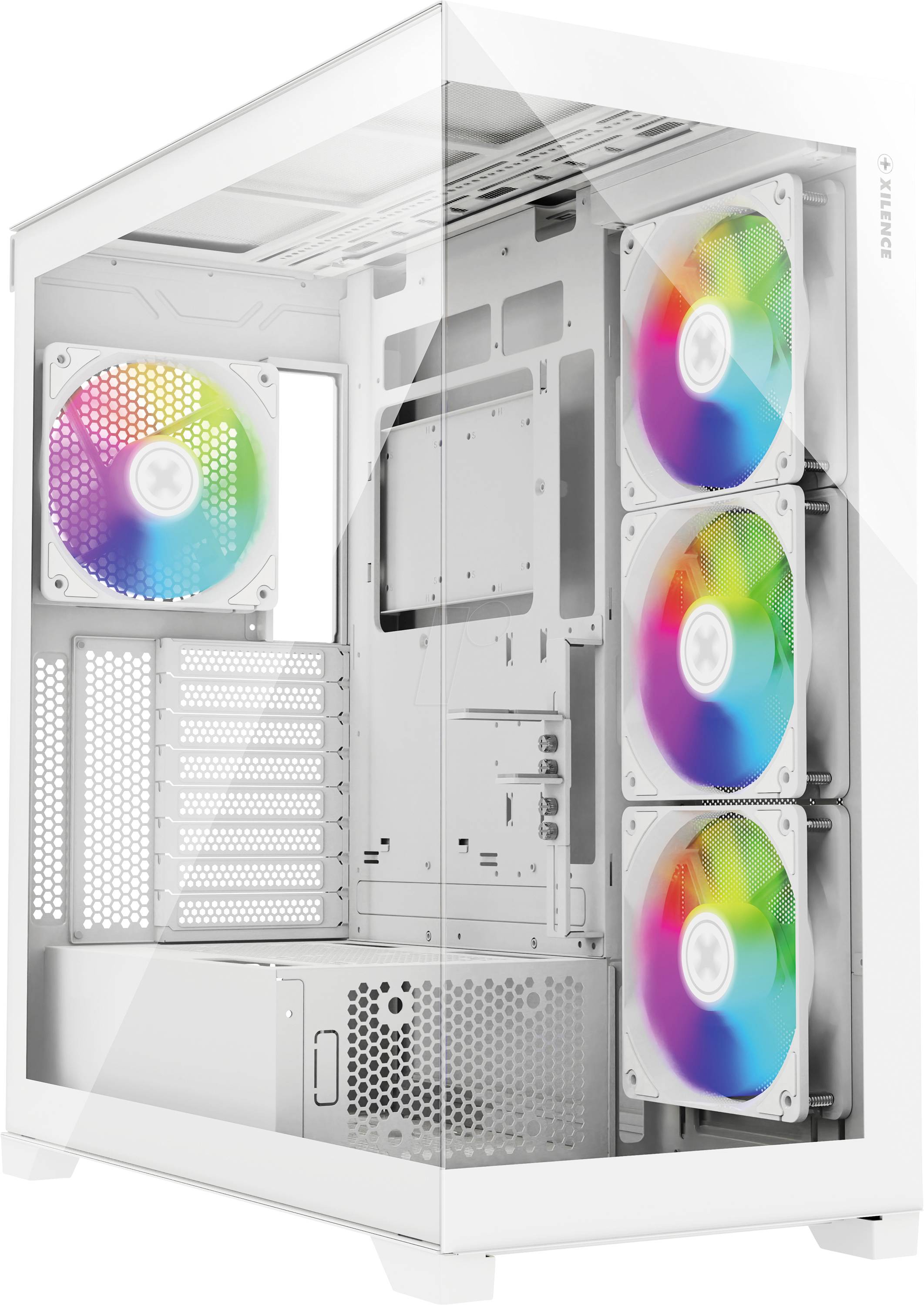 Tour midi Xilence Gleam Boîtier PC blanc fenêtre latérale-0