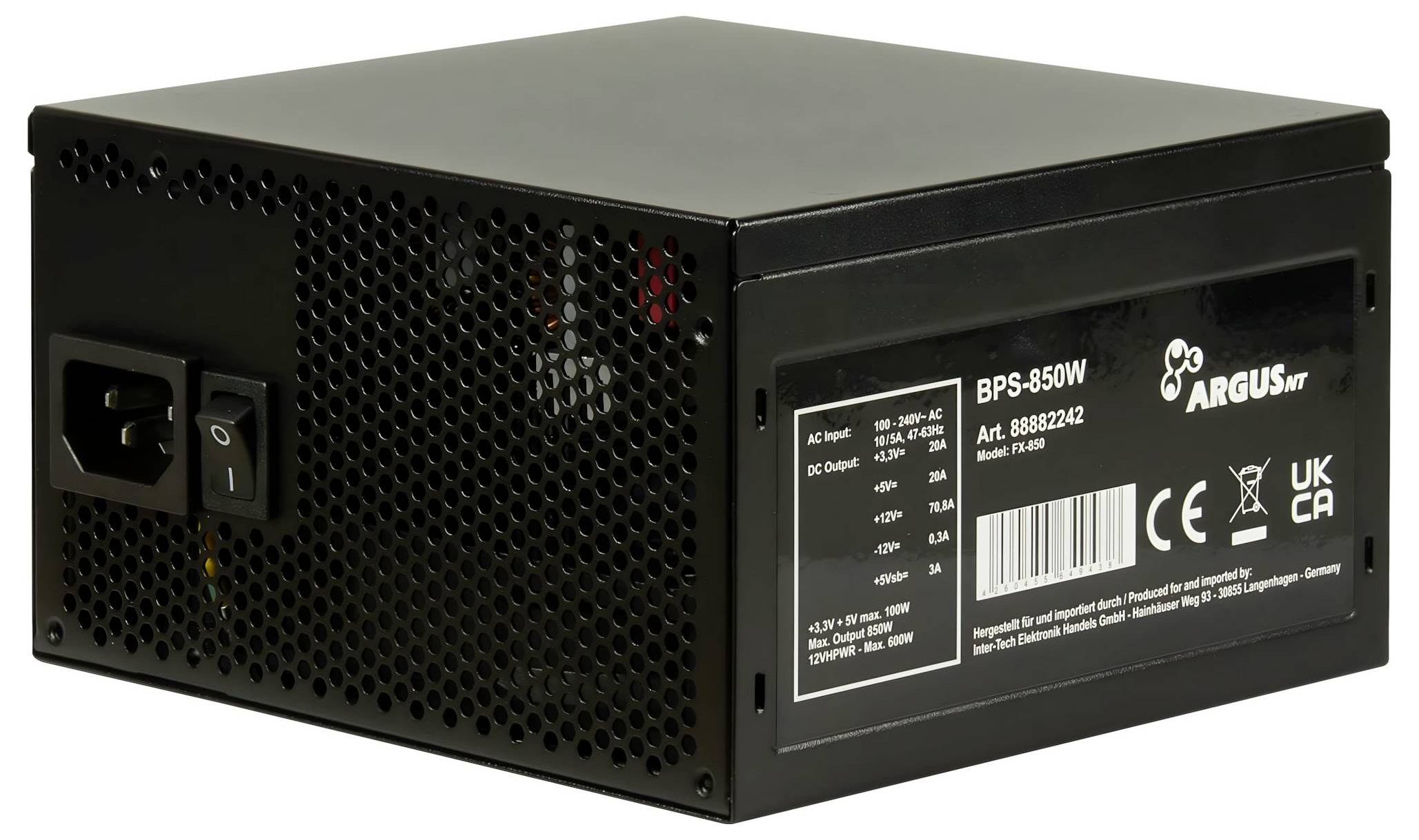 Inter-Tech BPS-850 Alimentation PC 850 W ATX 80PLUS® Bronze-3