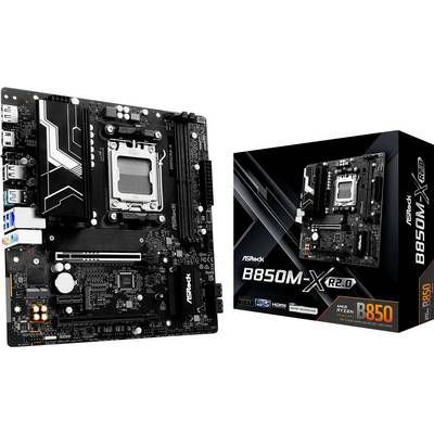 ASRock B850M-X Carte mère Socket (PC) AMD® AM5 Facteur de forme (détails) Micro-ATX Chipset de la carte mère AMD® B850-0