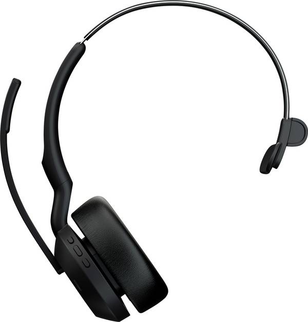 Jabra Evolve2 55 Link 380/390a UC Mono  Micro-casque supra-auriculaire Bluetooth Mono noir Noise Cancelling, Suppression du bruit du microphone mono ordinateur