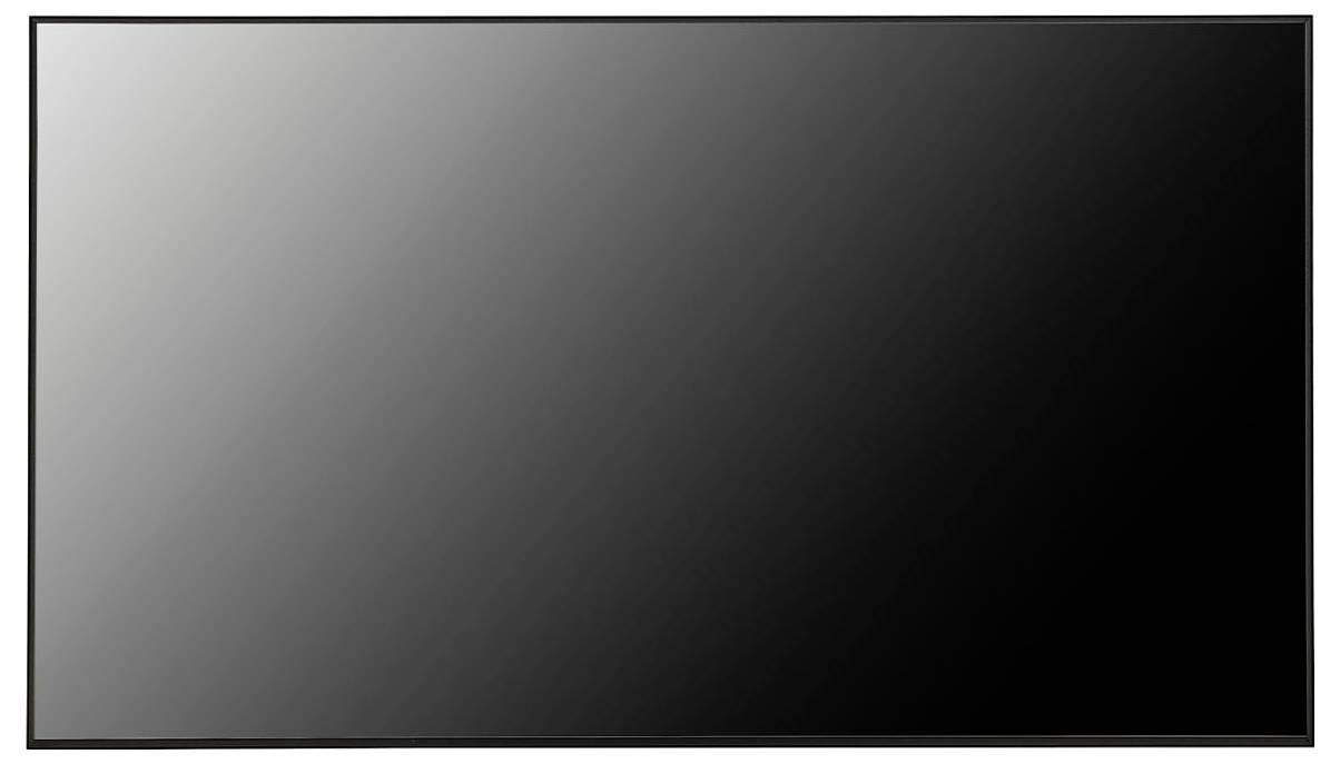 Un écran rectangulaire noir uni, avec une fine bordure sombre, semblant éteint ou en mode veille.