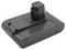 Un bloc-batterie rectangulaire noir avec une connexion sur le dessus, adapté pour aspirateurs, sur fond blanc.